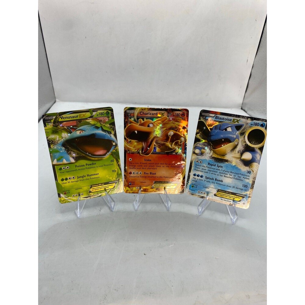 Charizard Venusaur & Blastoise Pokémon Cards - Ex holo 3 Card Set Starters!